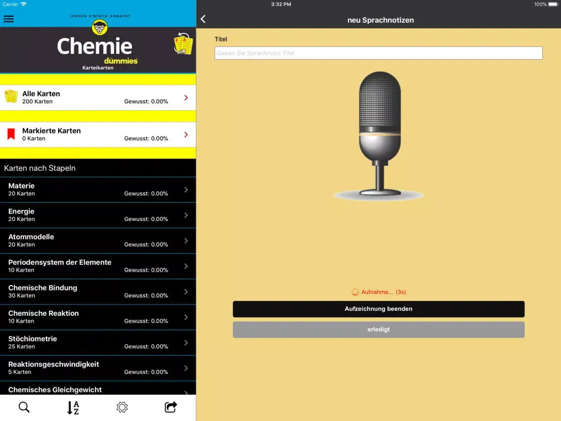 Capturas de pantalla de Chemie-Trainer für Dummies iPad 
