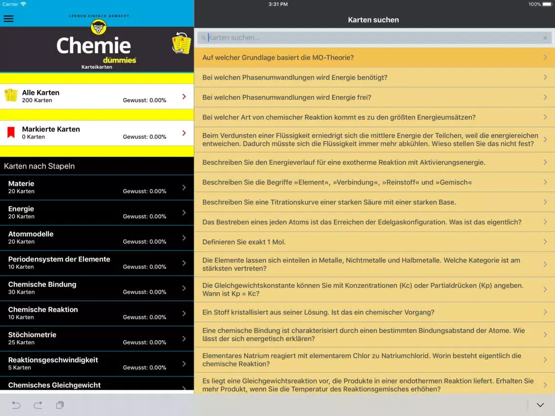 Capturas de pantalla de Chemie-Trainer für Dummies iPad 