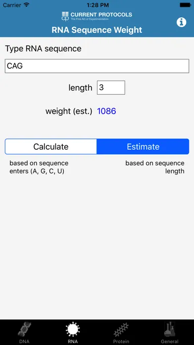 DNA/RNA/Protein and General Mol. Weight Calculator应用截图