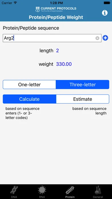 DNA/RNA/Protein and General Mol. Weight Calculator应用截图