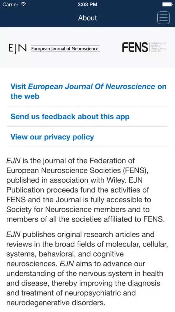 Zrzuty ekranu European Jnl of Neuroscience