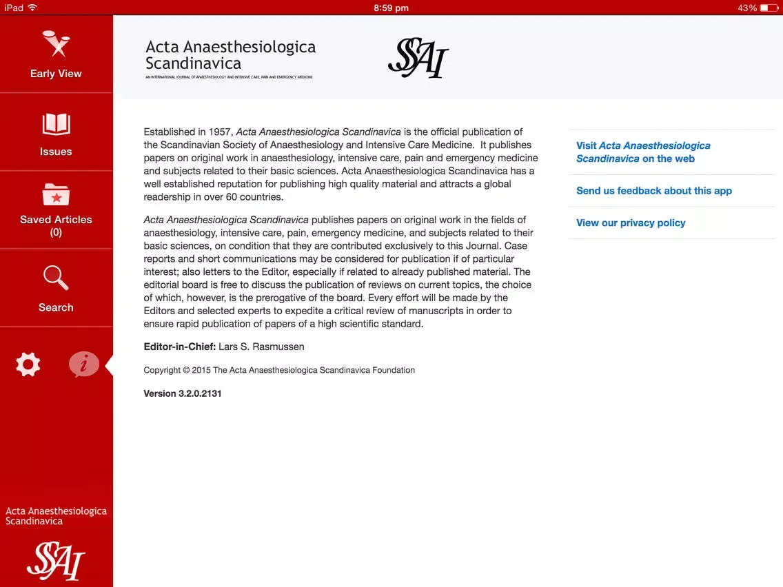 Acta Anaesth Scandinavica iPad  スクリーンショット