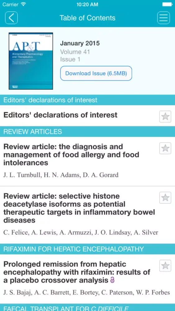 Alimentary Pharmacology & Therapeutics スクリーンショット