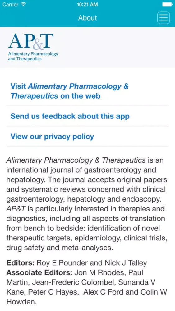 Alimentary Pharmacology & Therapeutics スクリーンショット