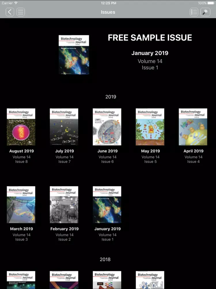 Zrzuty ekranu Biotechnology Journal iPad 