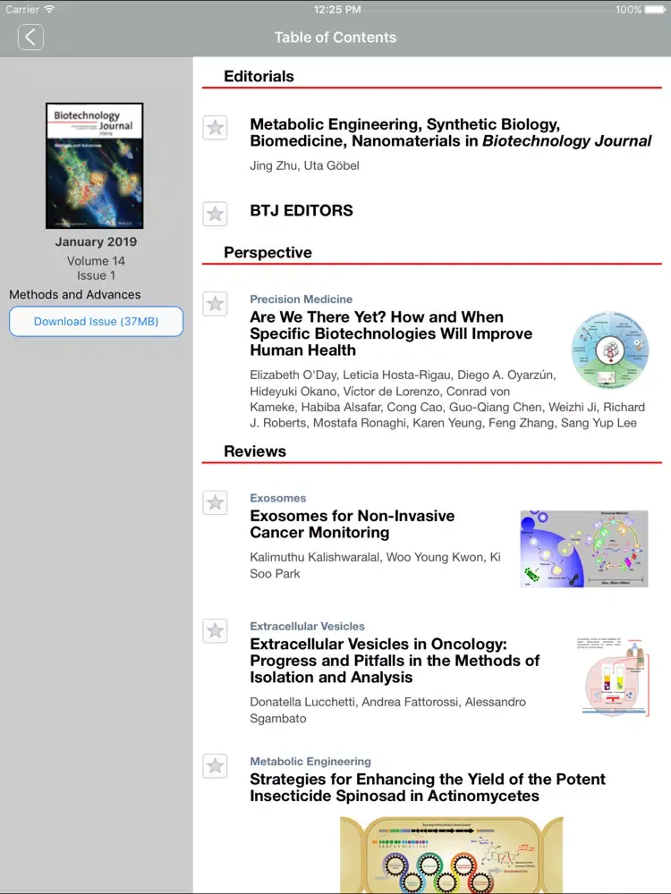 Zrzuty ekranu Biotechnology Journal iPad 
