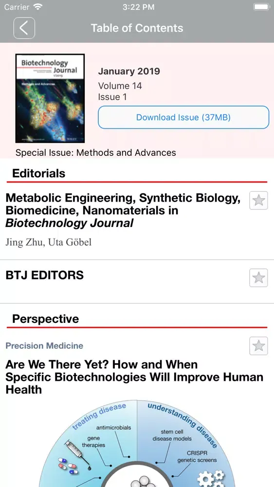 Zrzuty ekranu Biotechnology Journal