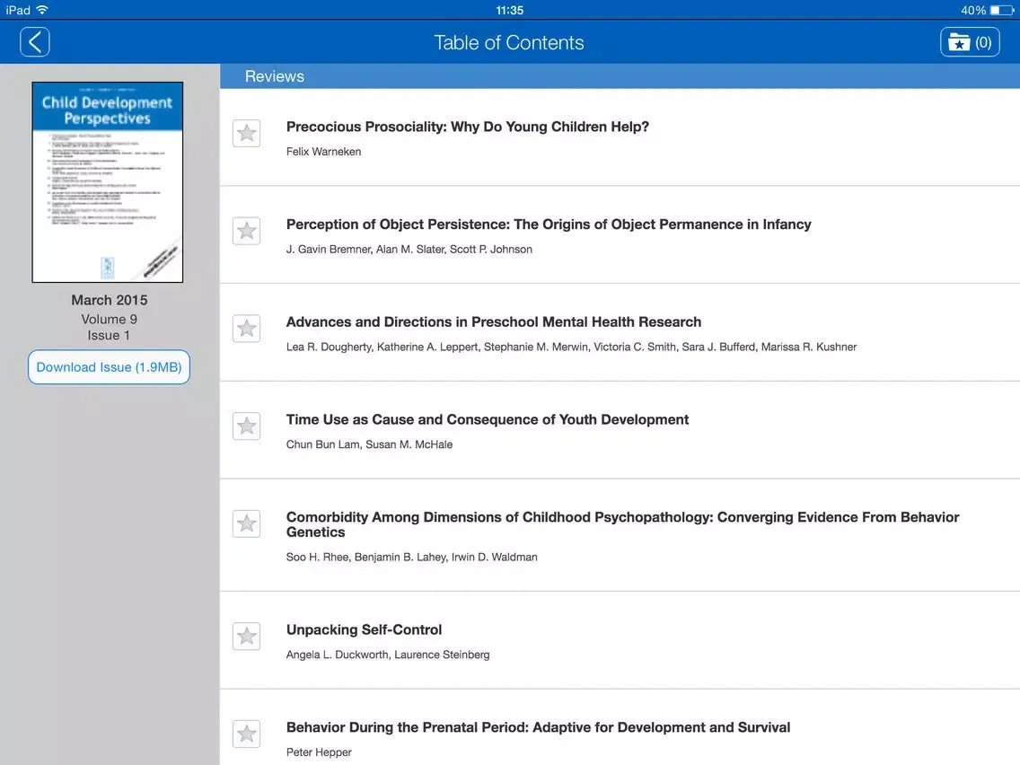 Скриншоты Child Development Perspectives iPad 