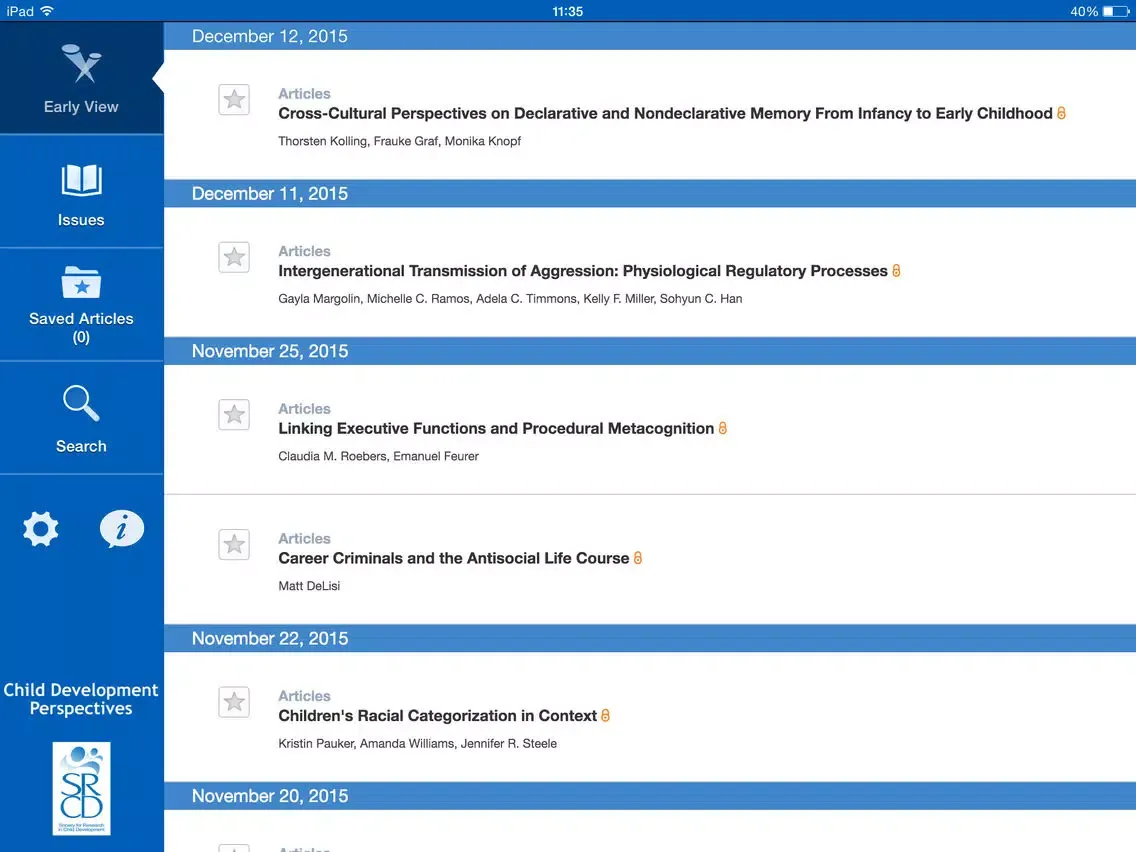 Скриншоты Child Development Perspectives iPad 