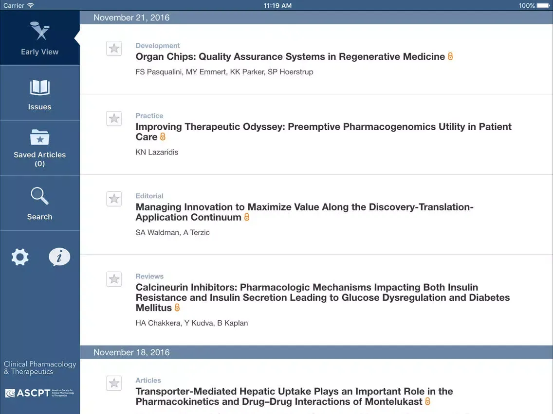 Clinical Pharmacology & Therapeutics iPad Screenshots
