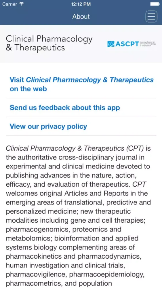 Clinical Pharmacology & Therapeutics Screenshots