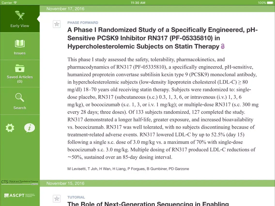 Clinical and Translational Science iPad  سکرین شاٹس