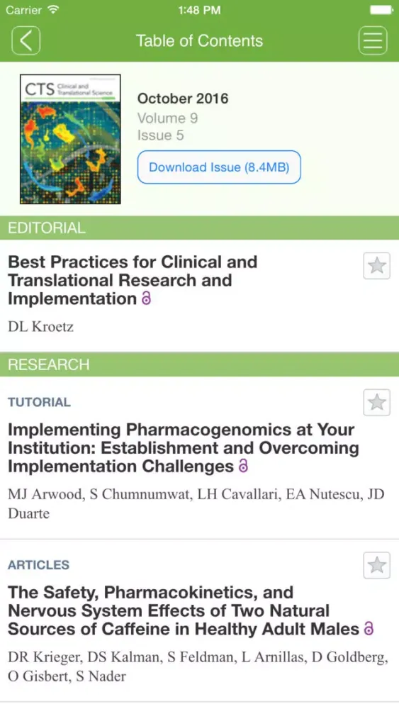 Clinical and Translational Science سکرین شاٹس