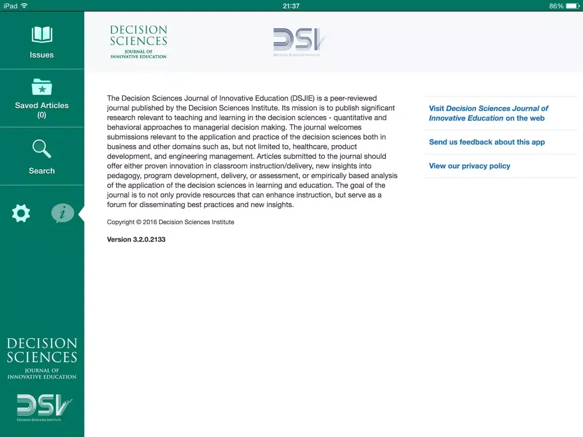 Decision Sciences Journal of Innovative Education iPad  স্ক্রিনশট