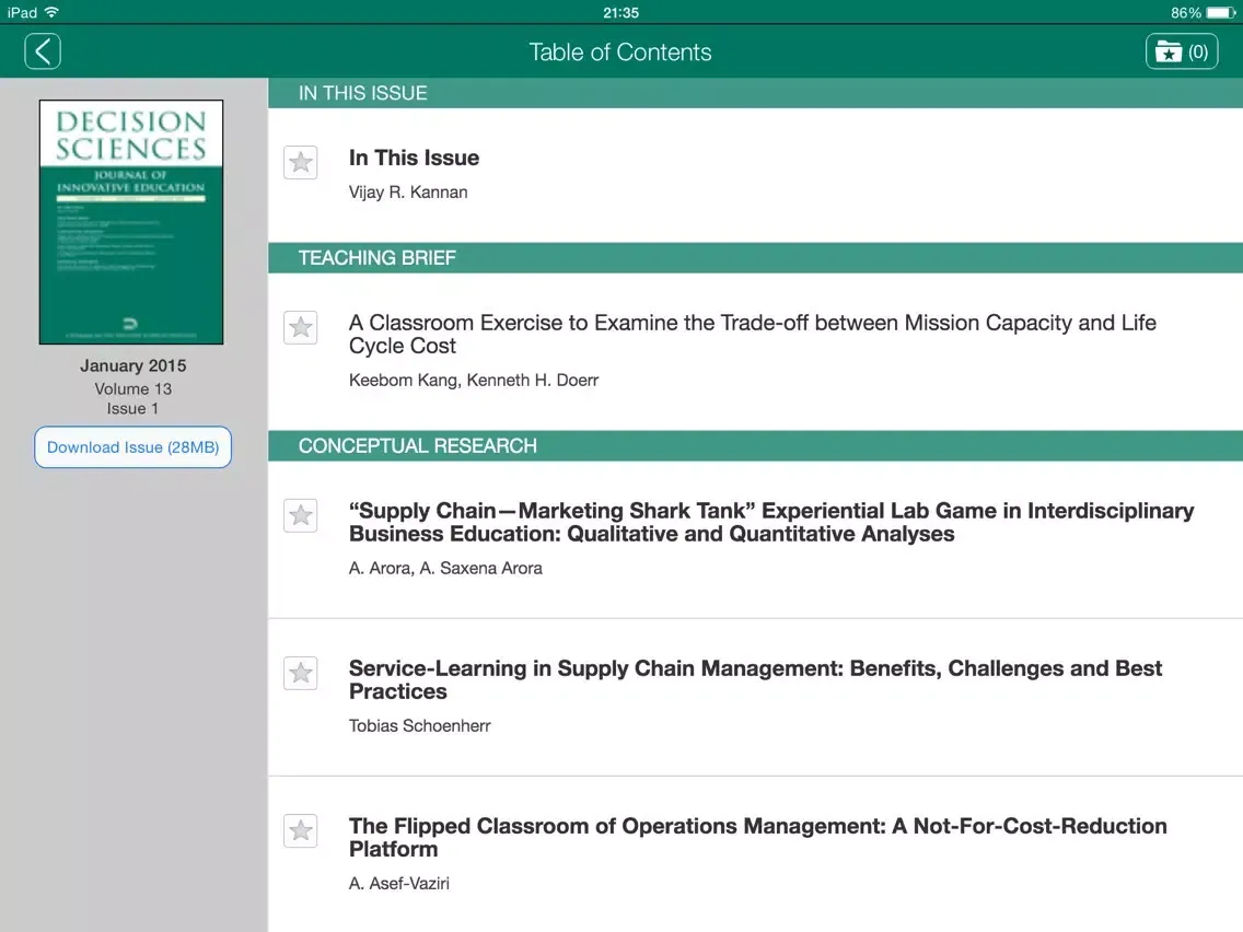 Decision Sciences Journal of Innovative Education iPad  স্ক্রিনশট