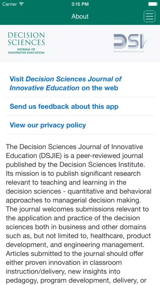 Decision Sciences Journal of Innovative Education স্ক্রিনশট