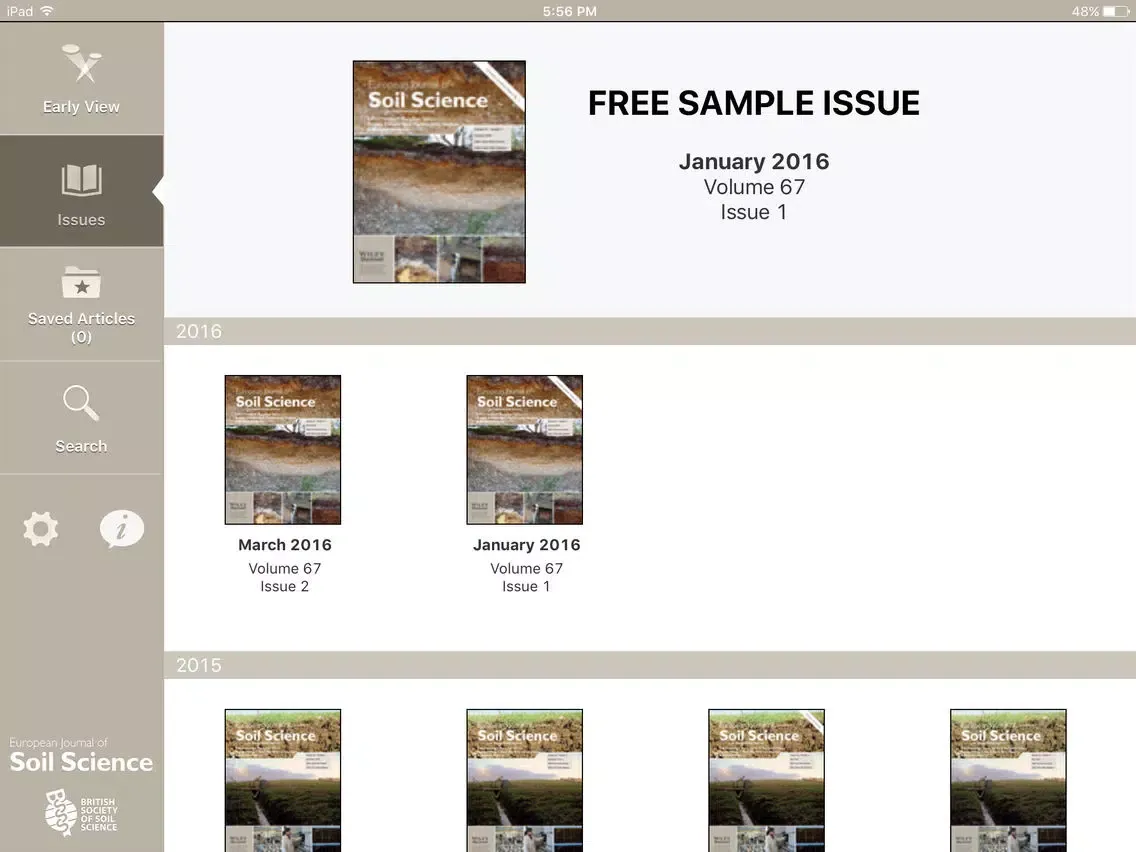 European Journal of Soil Science iPad  Ekran Görüntüleri