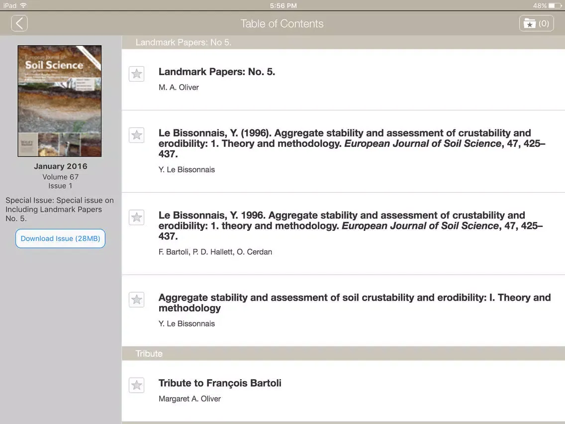 European Journal of Soil Science iPad  Ekran Görüntüleri