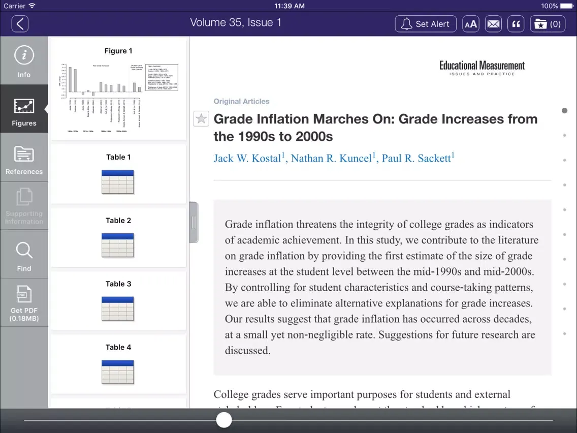 Tangkapan layar Educational Measurement: Issues and Practice iPad 