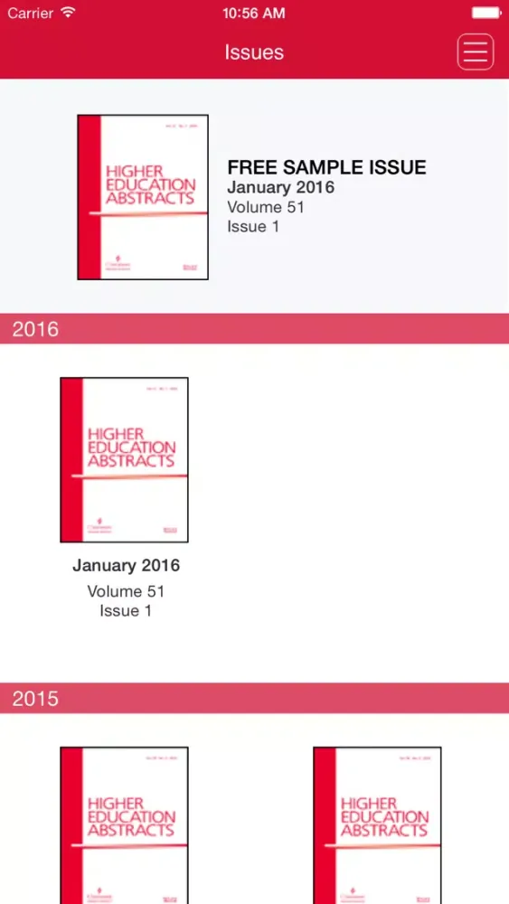 Higher Education Abstracts Screenshots