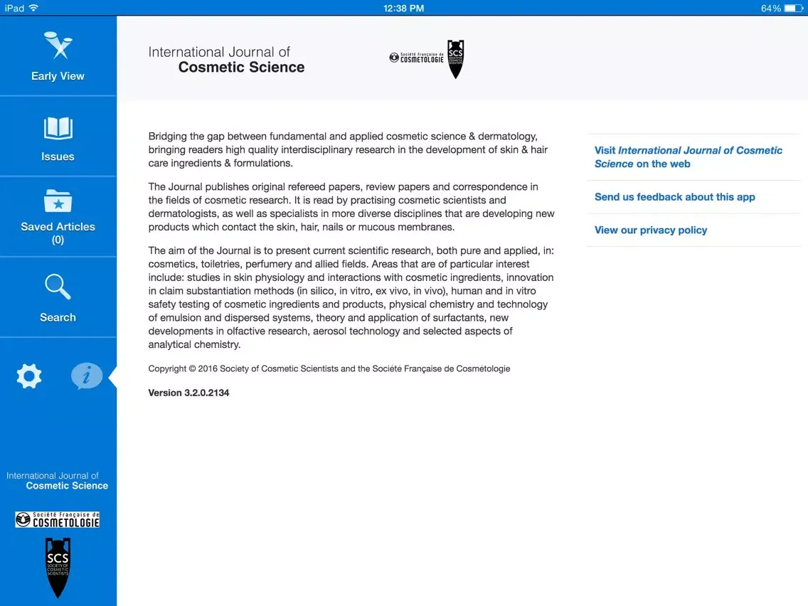 Captures d'écran de Intern Jnl of Cosmetic Science iPad 
