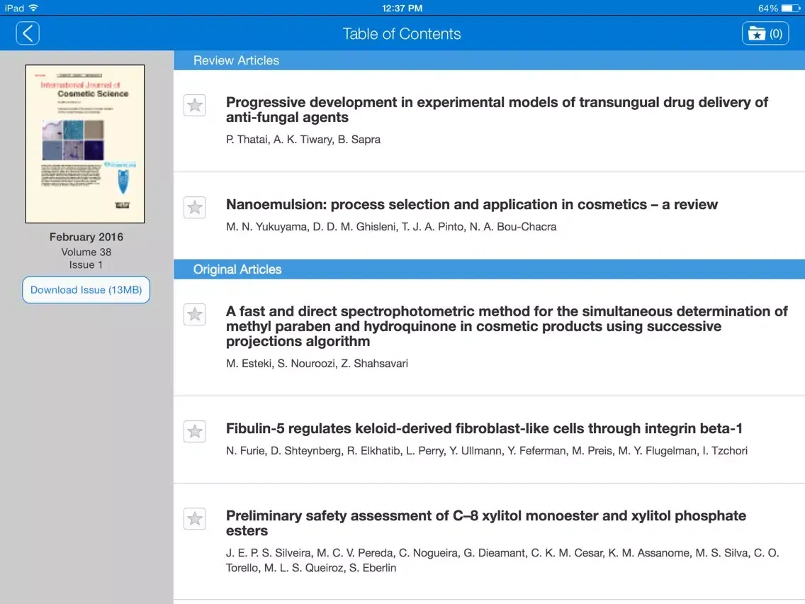 Captures d'écran de Intern Jnl of Cosmetic Science iPad 
