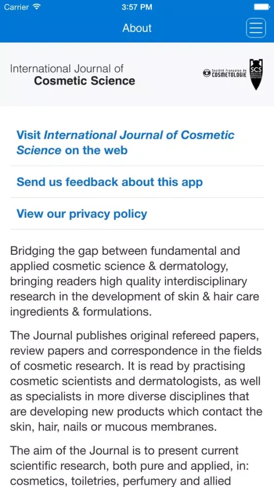 Captures d'écran de Intern Jnl of Cosmetic Science