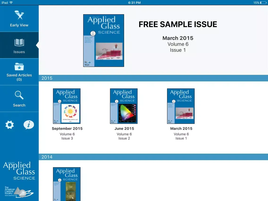 International Journal of Applied Glass Science iPad 應用截圖