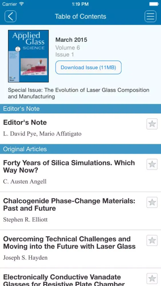 International Journal of Applied Glass Science應用截圖