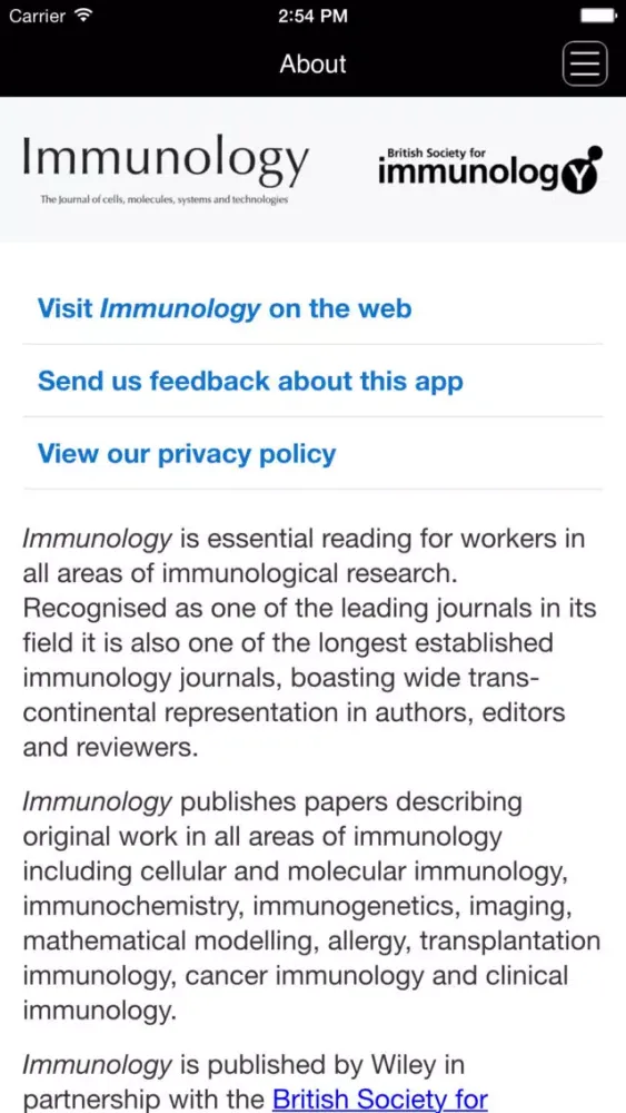 Immunology应用截图