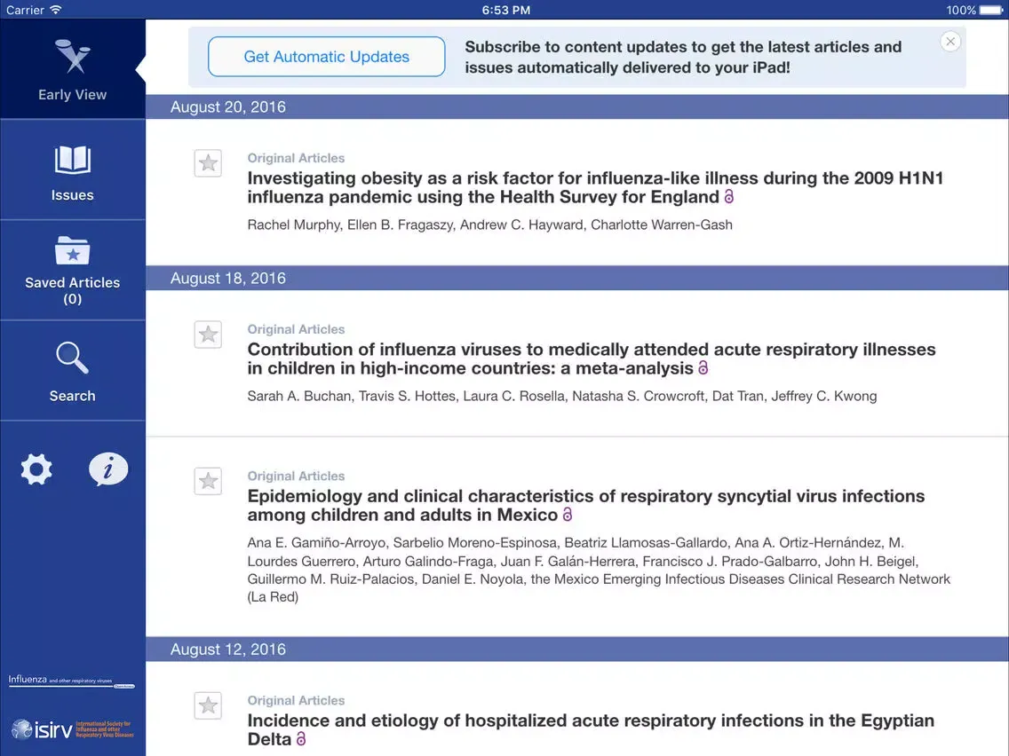 تصاویر Influenza and Other Respiratory Viruses iPad 
