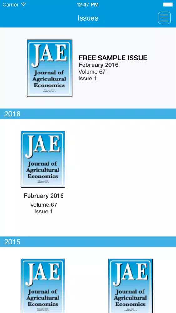 Journal of Agricultural Economics Ekran Görüntüleri