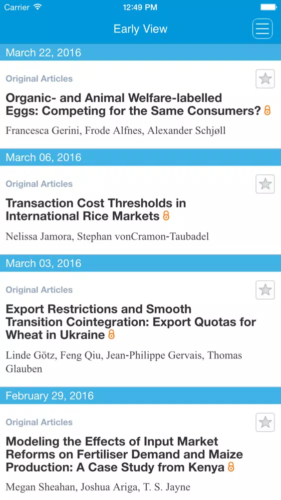 Journal of Agricultural Economics Ekran Görüntüleri