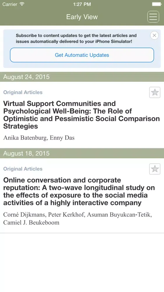 Tangkapan skrin Journal of Computer-Mediated Communication