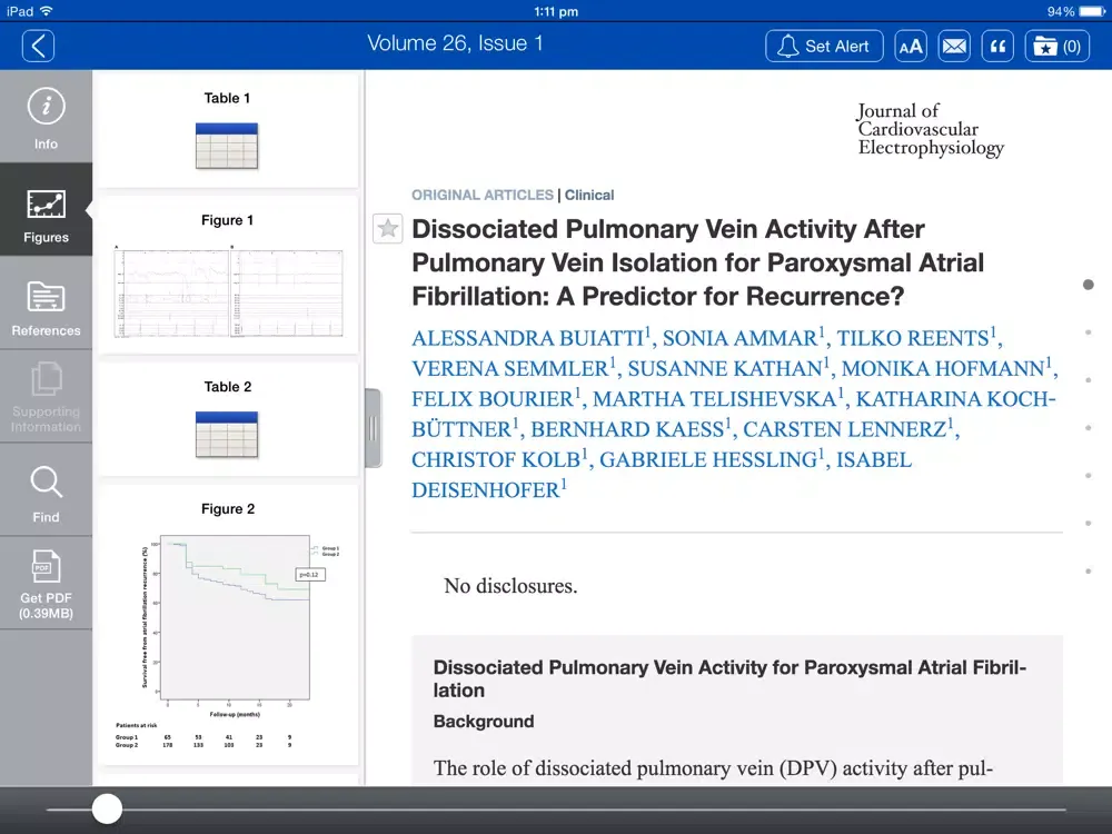 Journal of Cardiovascular Electrophysiology iPad  Screenshots