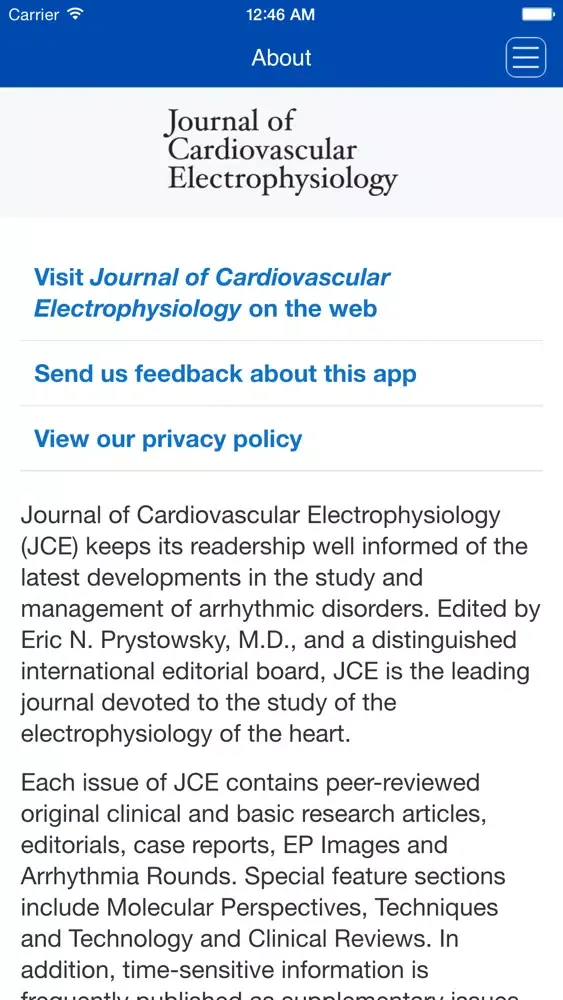 Journal of Cardiovascular Electrophysiology Screenshots