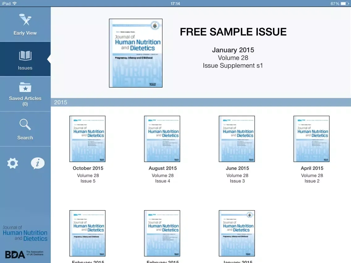 Journal of Human Nutrition and Dietetics App iPad  Screenshots