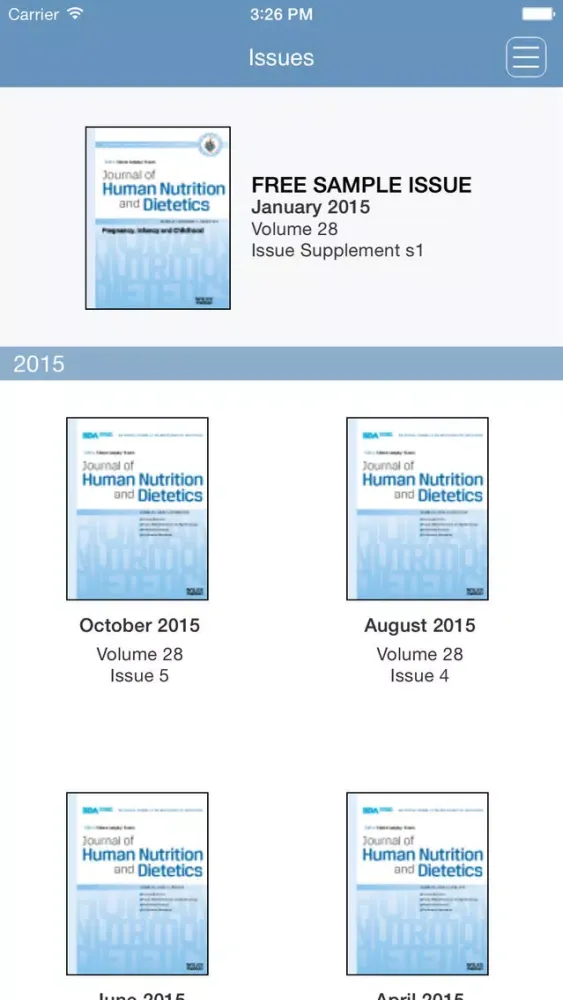 Journal of Human Nutrition and Dietetics App Screenshots