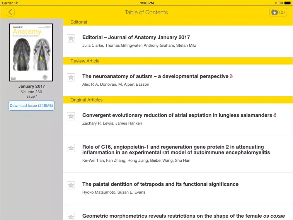 Journal of Anatomy iPad 應用截圖
