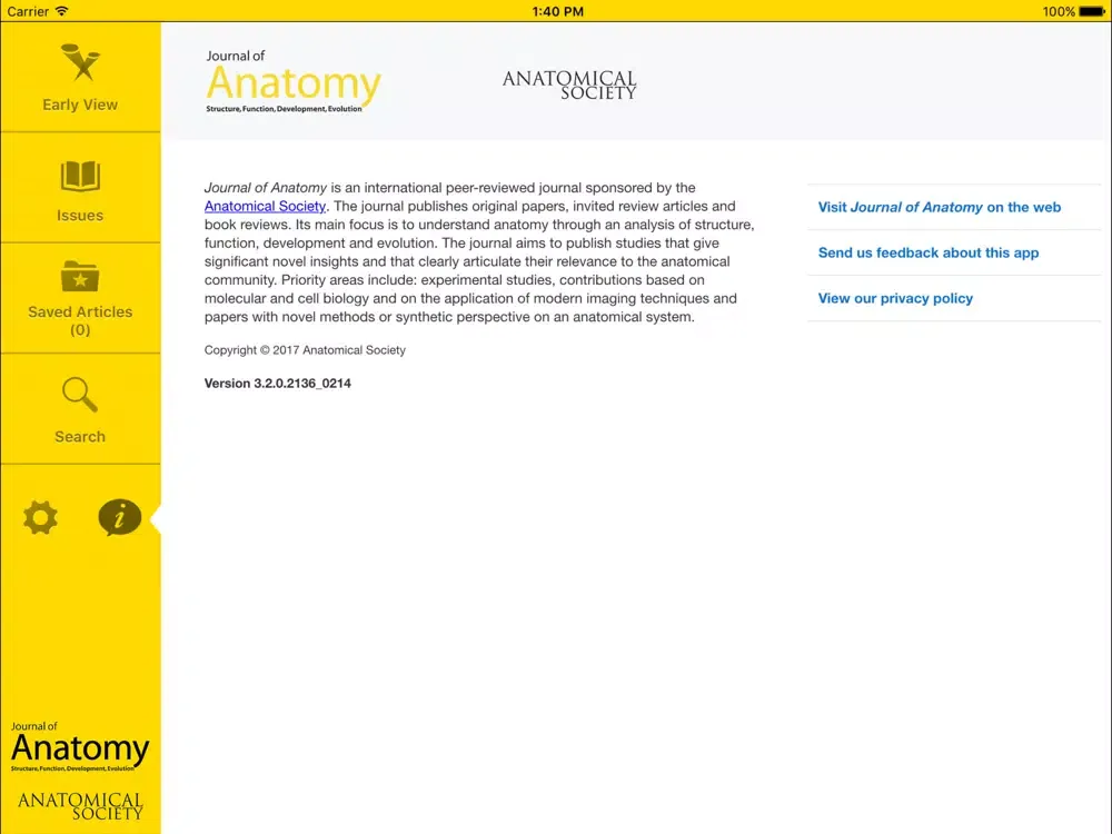 Journal of Anatomy iPad 應用截圖