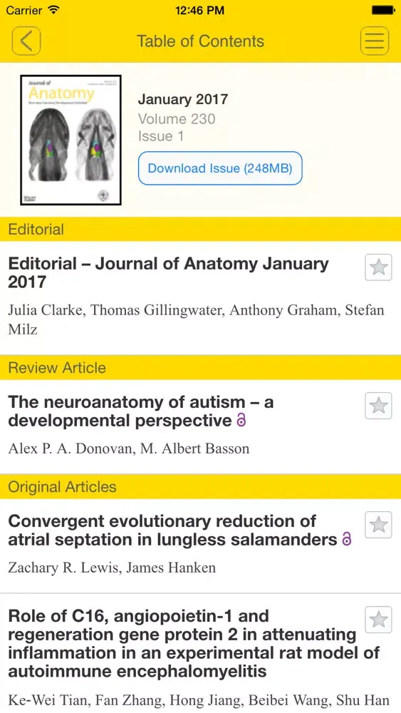 Journal of Anatomy應用截圖