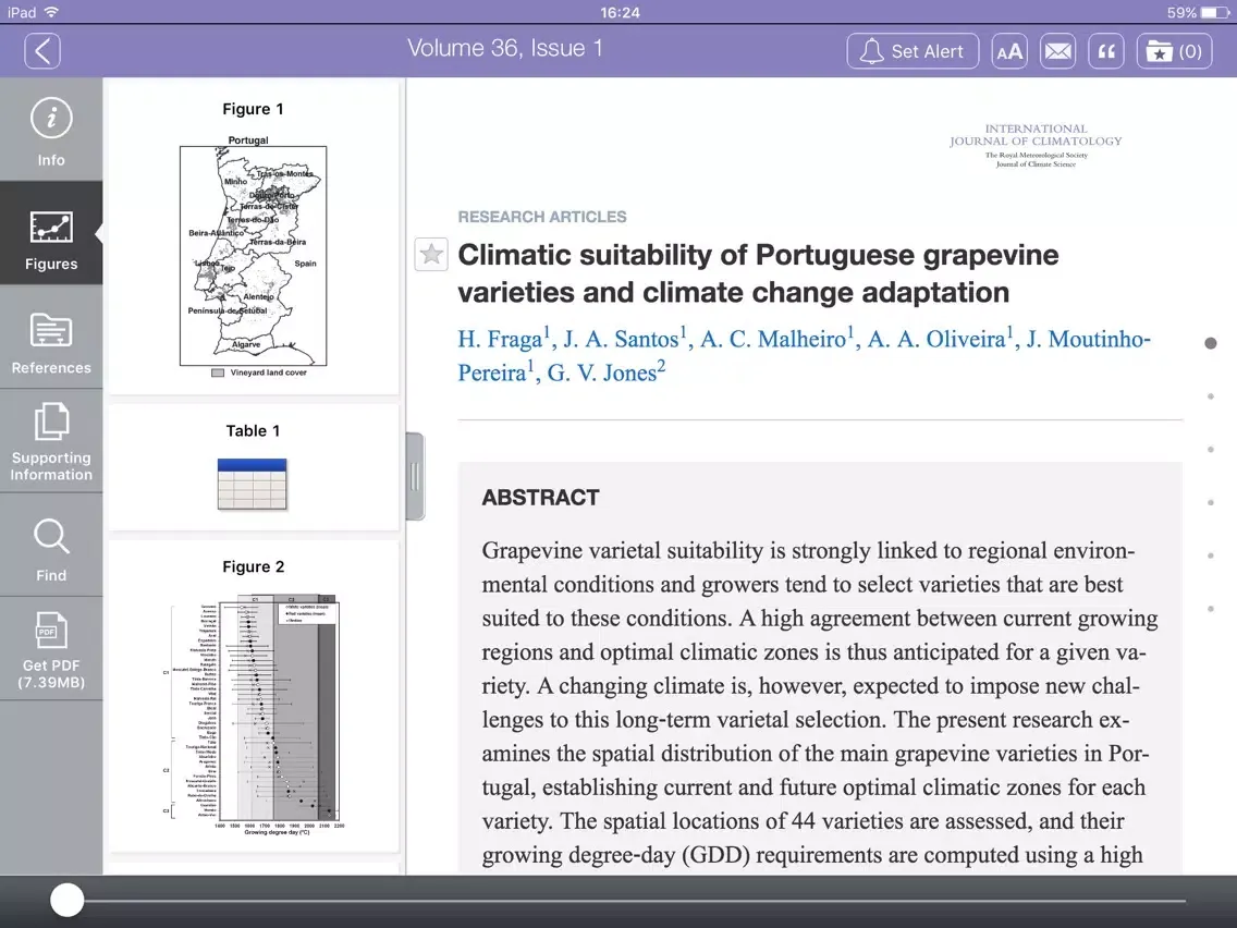 Tangkapan skrin International Journal of Climatology iPad 