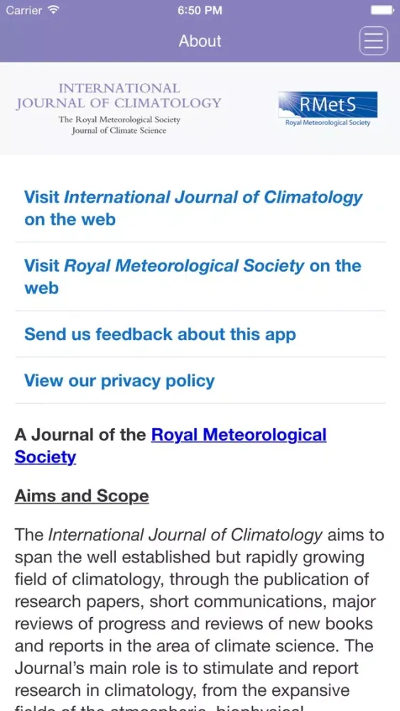 Tangkapan skrin International Journal of Climatology