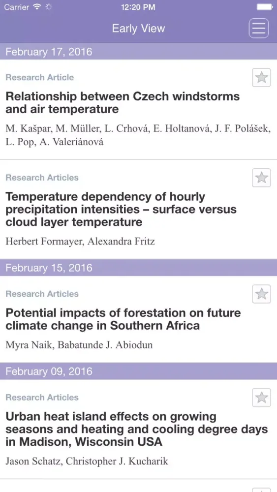 Tangkapan skrin International Journal of Climatology