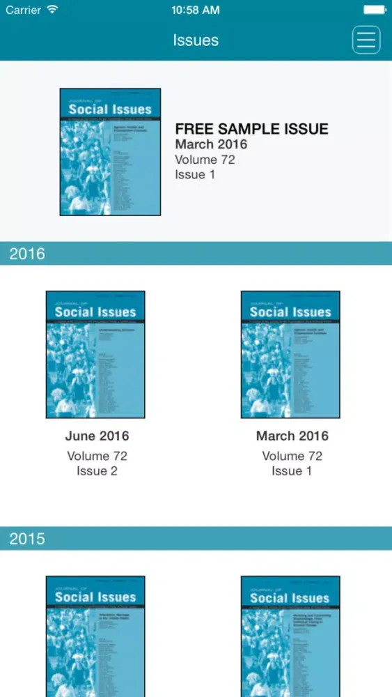 Journal of Social Issues स्क्रीनशॉट