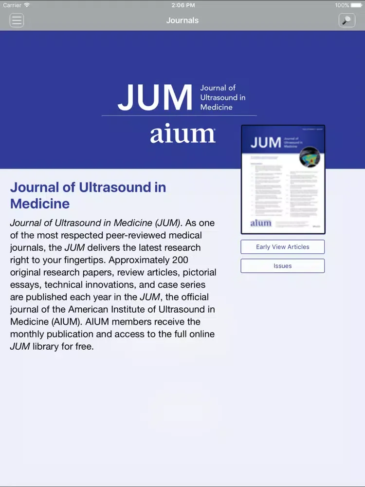 Journal of Ultrasound in Me... iPad  Ekran Görüntüleri
