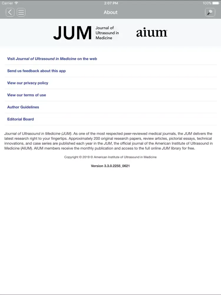 Journal of Ultrasound in Me... iPad  Ekran Görüntüleri