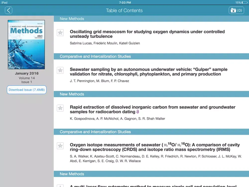 Limnology and Oceanography: Methods iPad  স্ক্রিনশট