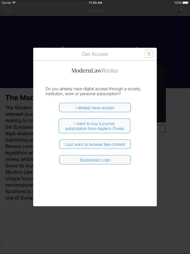 Captures d'écran de The Modern Law Review iPad 