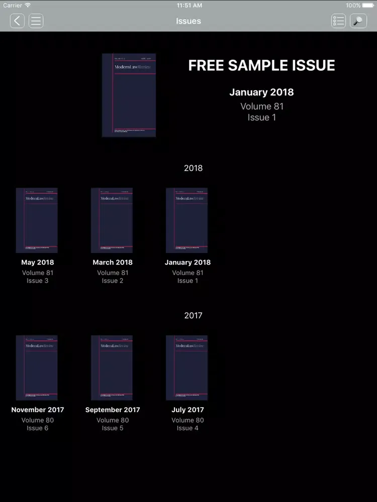 Captures d'écran de The Modern Law Review iPad 